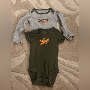Carter's Gray and Green Bodysuit Set with Animal Design